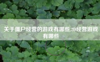 关于僵尸经营的游戏有哪些,2D经营游戏有哪些