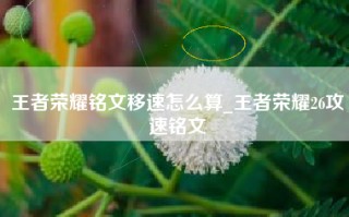 王者荣耀铭文移速怎么算_王者荣耀26攻速铭文