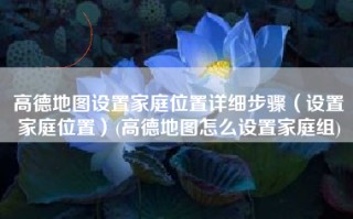 高德地图设置家庭位置详细步骤（设置家庭位置）(高德地图怎么设置家庭组)