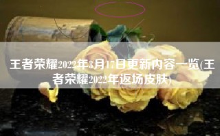王者荣耀2022年3月17日更新内容一览(王者荣耀2022年返场皮肤)