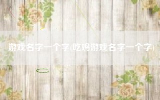 游戏名字一个字(吃鸡游戏名字一个字)