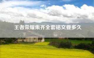 王者荣耀集齐全套铭文要多久