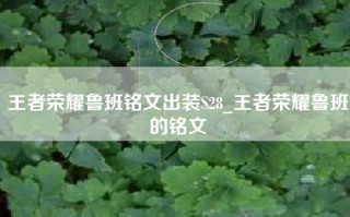 王者荣耀鲁班铭文出装S28_王者荣耀鲁班的铭文
