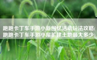 跑跑卡丁车手游小新回忆活动玩法攻略(跑跑卡丁车手游小屋扩建土地最大多少)