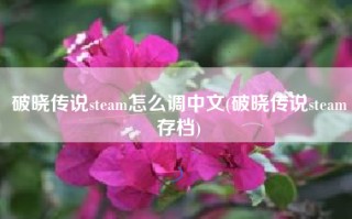 破晓传说steam怎么调中文(破晓传说steam存档)