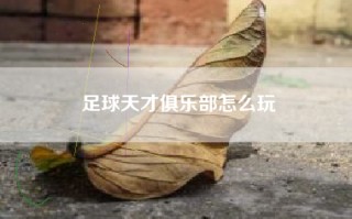 足球天才俱乐部怎么玩