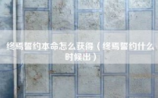 终焉誓约本命怎么获得（终焉誓约什么时候出）