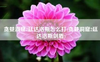 贪婪洞窟2廷达洛斯怎么打(贪婪洞窟2廷达洛斯剑盾)
