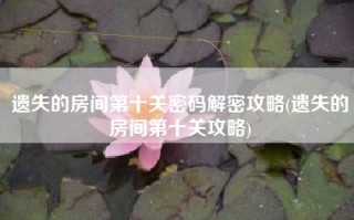 遗失的房间第十关密码解密攻略(遗失的房间第十关攻略)