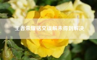 王者荣耀铭文误解未得到解决