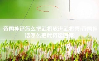 帝国神话怎么把武将放进武将营(帝国神话怎么把武将运回家)