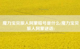 魔力宝贝旅人阿蒙暗号是什么(魔力宝贝旅人阿蒙谜语)