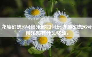 龙族幻想95号俱乐部如何玩(龙族幻想95号俱乐部有什么奖励)