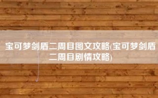 宝可梦剑盾二周目图文攻略(宝可梦剑盾二周目剧情攻略)