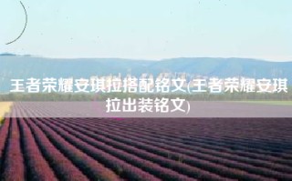 王者荣耀安琪拉搭配铭文(王者荣耀安琪拉出装铭文)