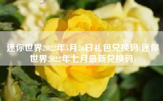 迷你世界2022年5月26日礼包兑换码(迷你世界2022年七月最新兑换码)