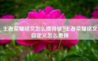 王者荣耀铭文怎么攒得快_王者荣耀铭文自定义怎么更换