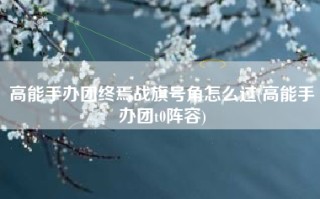 高能手办团终焉战旗号角怎么过(高能手办团t0阵容)