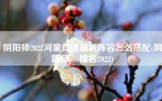 阴阳师2022河童竞速最新阵容怎么搭配(阴阳师pve排名2022)