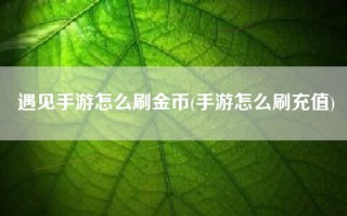 遇见手游怎么刷金币(手游怎么刷充值)