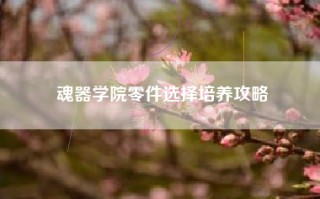 魂器学院零件选择培养攻略