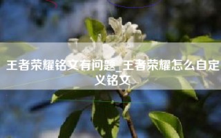 王者荣耀铭文有问题_王者荣耀怎么自定义铭文