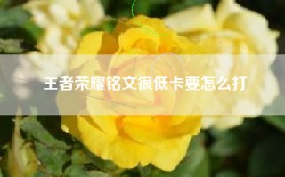 王者荣耀铭文很低卡要怎么打