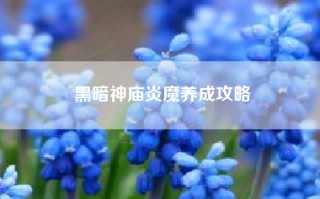 黑暗神庙炎魔养成攻略