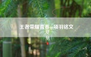 王者荣耀青春qc项羽铭文