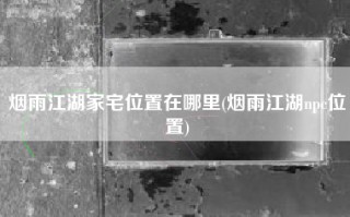 烟雨江湖家宅位置在哪里(烟雨江湖npc位置)
