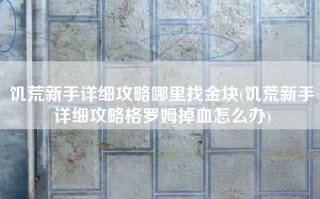 饥荒新手详细攻略哪里找金块(饥荒新手详细攻略格罗姆掉血怎么办)