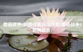 蘑菇战争2帕姆技能玩法攻略(蘑菇战争2帕姆技能)