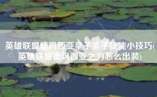 英雄联盟德玛西亚皇子皇子技能小技巧(英雄联盟德玛西亚之力怎么出装)
