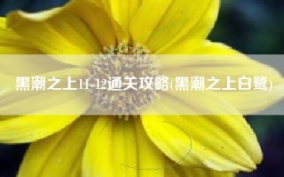 黑潮之上11-12通关攻略(黑潮之上白鹭)