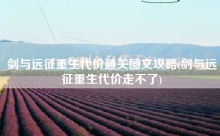 剑与远征重生代价通关图文攻略(剑与远征重生代价走不了)