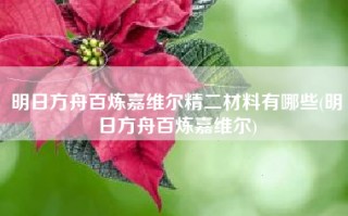明日方舟百炼嘉维尔精二材料有哪些(明日方舟百炼嘉维尔)
