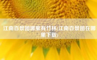 江南百景图哪里有竹林(江南百景图在哪里下载)