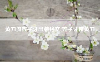 黄刀流姜子牙出装铭文(姜子牙带黄刀)