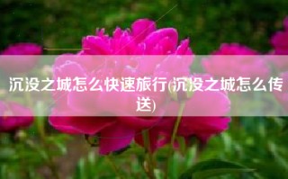 沉没之城怎么快速旅行(沉没之城怎么传送)