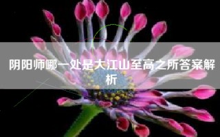 阴阳师哪一处是大江山至高之所答案解析