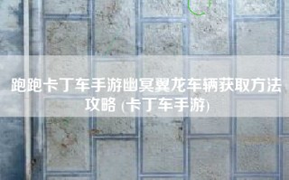 跑跑卡丁车手游幽冥翼龙车辆获取方法攻略 (卡丁车手游)