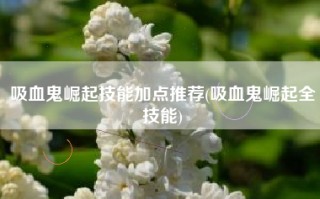 吸血鬼崛起技能加点推荐(吸血鬼崛起全技能)