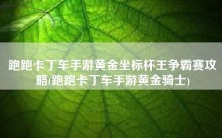 跑跑卡丁车手游黄金坐标杯王争霸赛攻略(跑跑卡丁车手游黄金骑士)