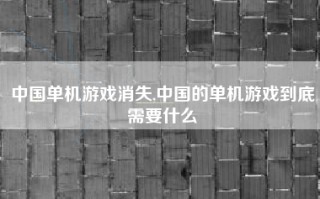 中国单机游戏消失,中国的单机游戏到底需要什么