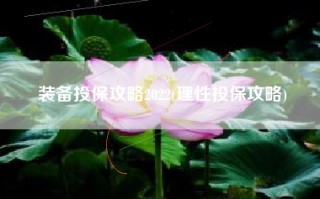 装备投保攻略2022(理性投保攻略)