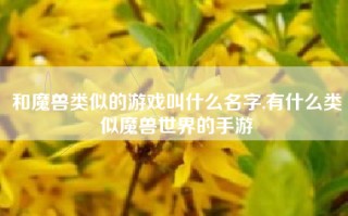 和魔兽类似的游戏叫什么名字,有什么类似魔兽世界的手游