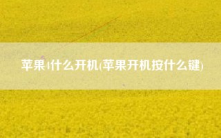 苹果4什么开机(苹果开机按什么键)