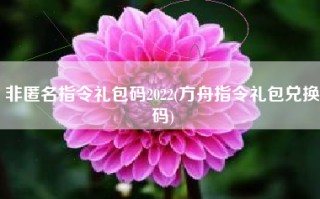 非匿名指令礼包码2022(方舟指令礼包兑换码)