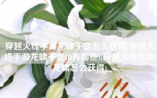 穿越火线手游龙啸千变怎么获得(穿越火线手游龙啸千变ID有哪些)(穿越火线手游龙啸怎么获得)