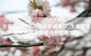王者荣耀铭文冷却最多减多少_王者荣耀铭文冷却和装备冷却能叠加吗